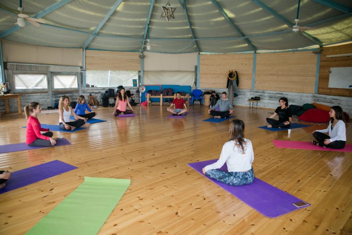 Yoga on a mountain top in Israel