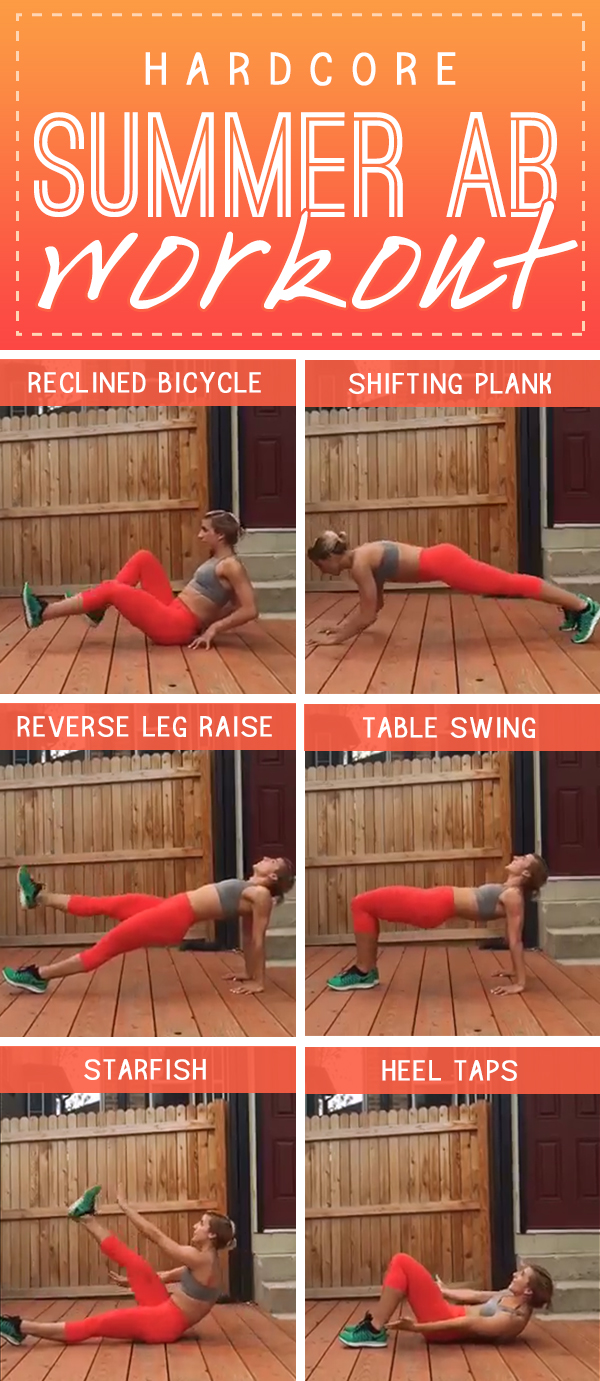 Hard Core Summer Ab Workout - click for the full details and a 30 day ab challenge! 
