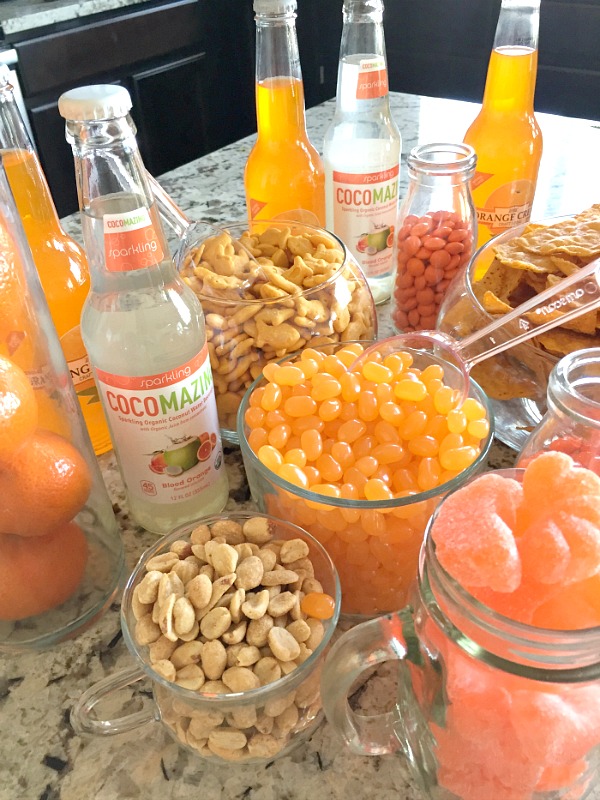 Orange themed party idea - food ideas to go with candy