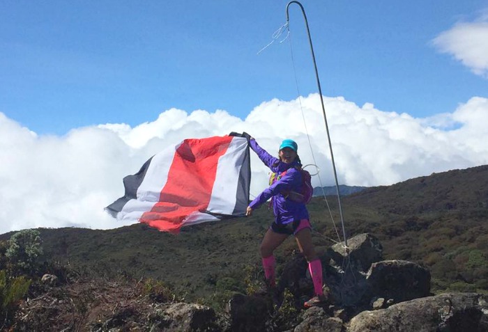 Costa rica flag at the peak
