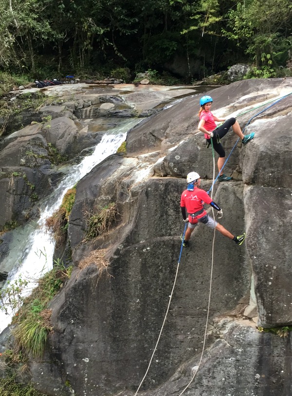 Learning to rappel on Costa Rica Adventure Vacation