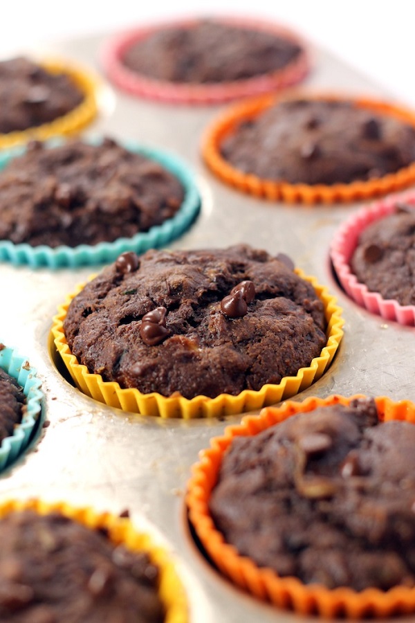Healthy dairy free dessert ideas, chocolate zucchini muffins