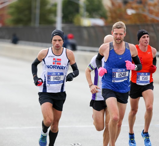 Runners with gloves