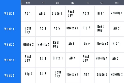 Core Challenge Calendar