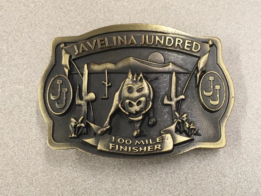 Javelina 100K 100 mile finisher medal.