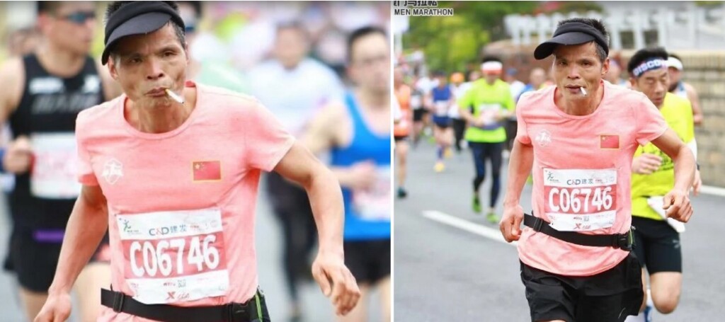 smoking runner